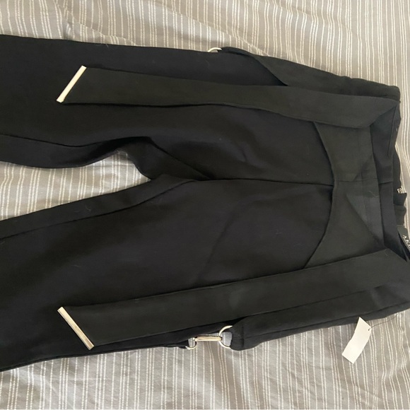 Chic Black Trousers with White Accents - Picture 2 of 5